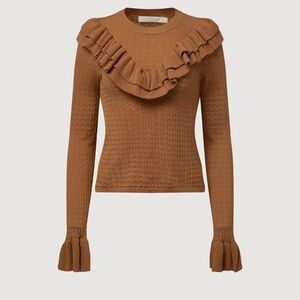 NWT Rachel Parcell Pointelle Ruffle Sweater Size XS